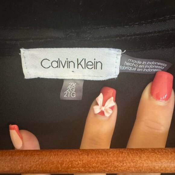 CALVIN KLEIN Black Velour Open Front Jacket in Women’s Plus Size 2X - Picture 6 of 10